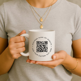 QR-Code | Minimalistisches sauberes, einfaches Wei Kaffeetasse