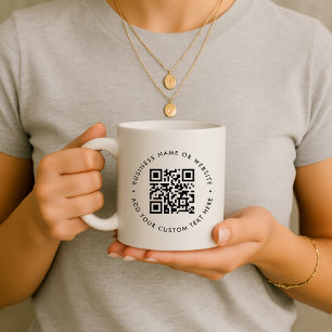 QR-Code Minimalistisches sauberes, einfaches Wei Kaffeetasse