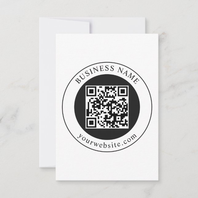 QR-Code mit bearbeitbarem Firmennamen Save The Date (Vorderseite)