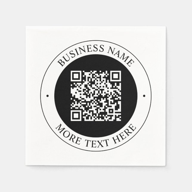 QR-Code mit editierbarem Firmenname und kreisförmi Serviette (Vorderseite)