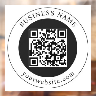 QR-Code mit editierbarem Firmennamen Fensteraufkleber