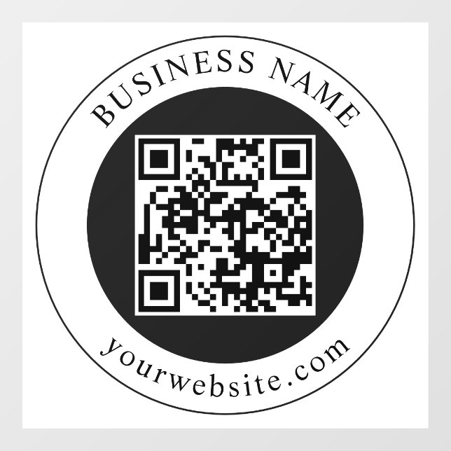 QR-Code mit editierbarem Firmennamen Fensteraufkleber (Blatt)
