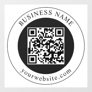 QR-Code mit editierbarem Firmennamen Fensteraufkleber