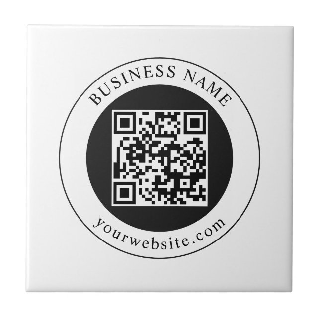 QR-Code mit editierbarem Firmennamen Fliese (Vorderseite)