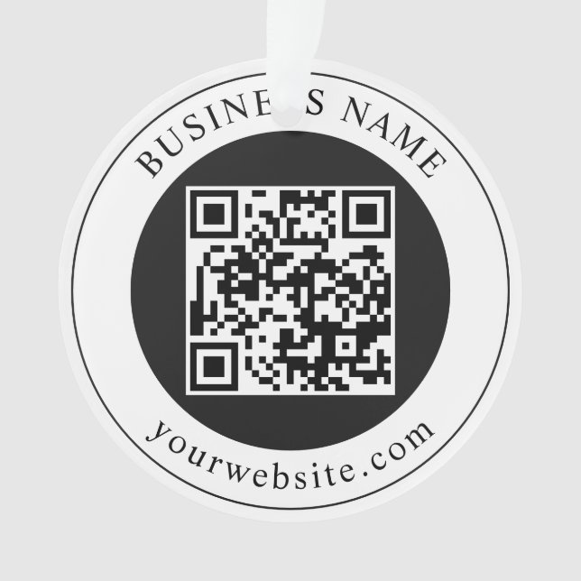 QR-Code mit editierbarem Firmennamen Ornament (Vorderseite)