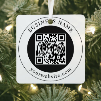 QR-Code mit editierbarem Firmennamen Ornament Aus Metall