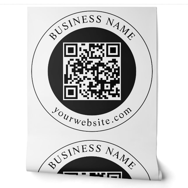 QR-Code mit editierbarem Firmennamen Tapete (Abrollen)