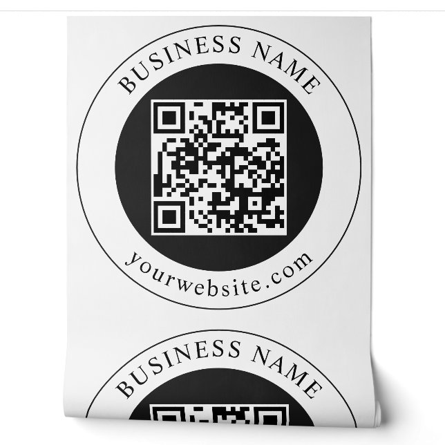 QR-Code mit editierbarem Firmennamen Tapete (Abrollen)