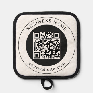 QR-Code mit editierbarem Firmennamen Topflappen