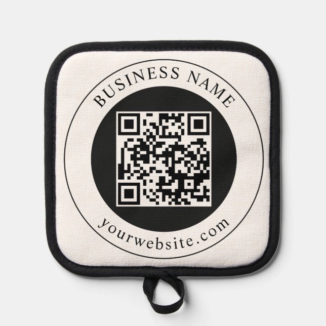 QR-Code mit editierbarem Firmennamen Topflappen (Vorderseite)