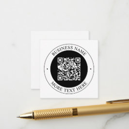 QR-Code mit editierbarem Firmennamen und kreisförm Begleitkarte