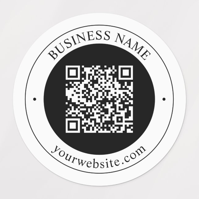 QR-Code mit editierbarem Firmennamen und kreisförm Etiketten (Design 1)