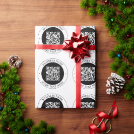 QR-Code mit editierbarem Firmennamen und kreisförm Geschenkpapier