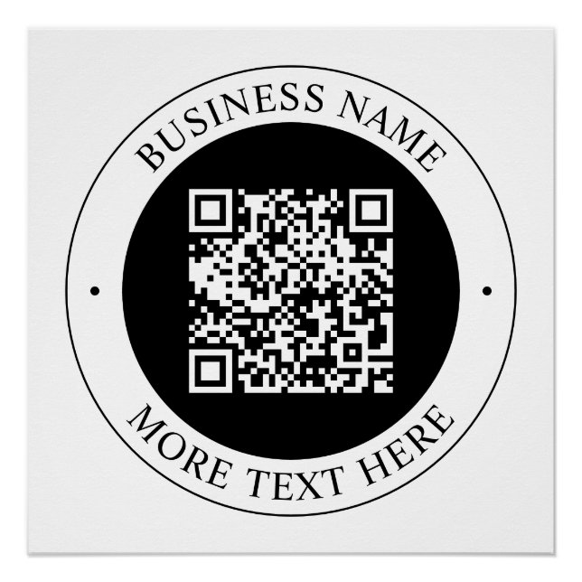 QR-Code mit editierbarem Firmennamen und kreisförm Poster (Vorderseite)