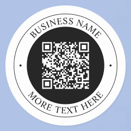 QR-Code mit editierbarem Firmennamen und kreisförm Runder Aufkleber