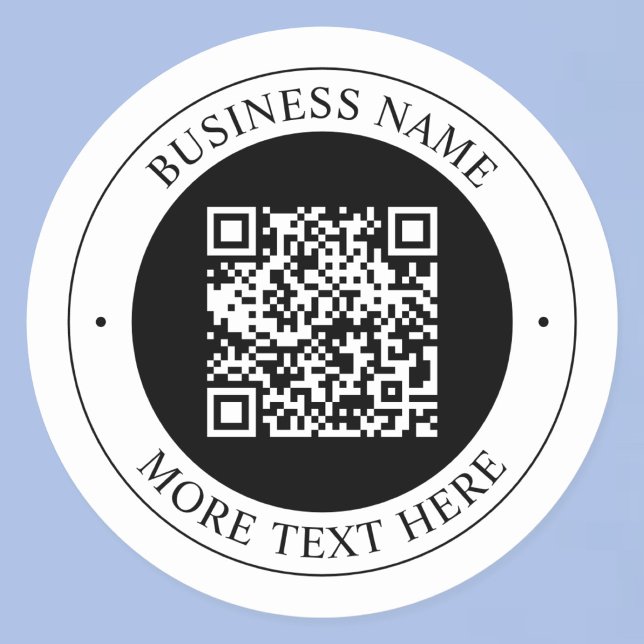 QR-Code mit editierbarem Firmennamen und kreisförm Runder Aufkleber (Von Creator hochgeladen)
