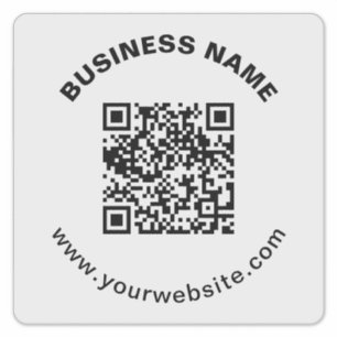 QR-Code mit Firmenname Fett Kreistext Aufkleber