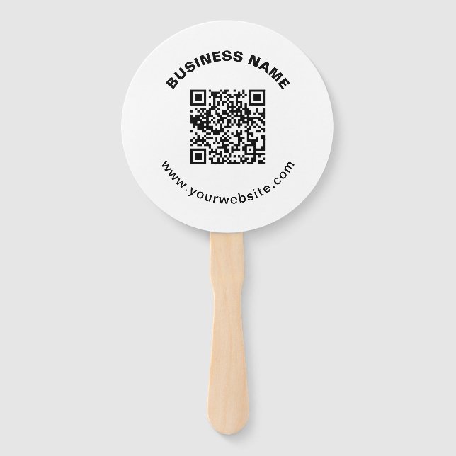 QR-Code mit Firmenname Fett Kreistext Fächer (Vorderseite)
