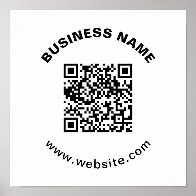 QR-Code mit Firmenname Fett Kreistext Poster (Vorne)