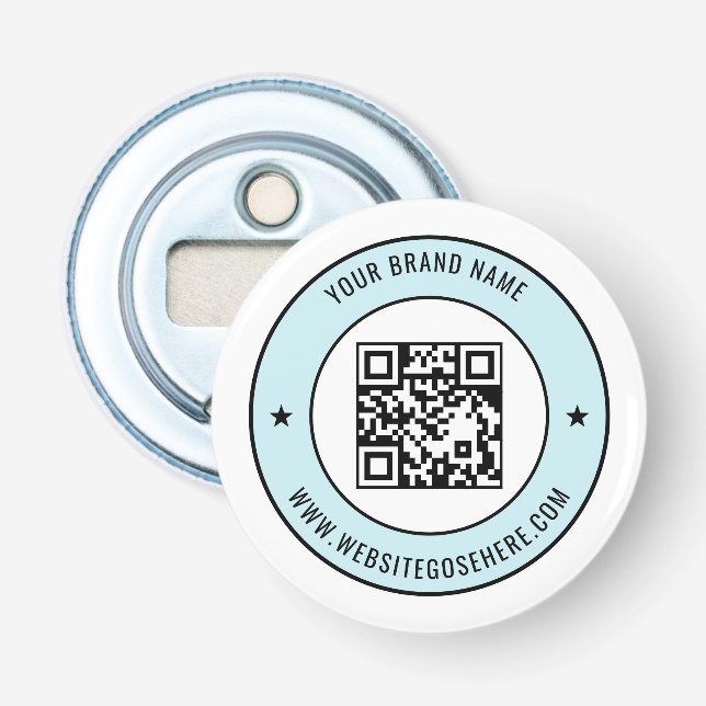 QR-Code mit individuellem Text Magnetisches Brandi Flaschenöffner (Vorderseite)