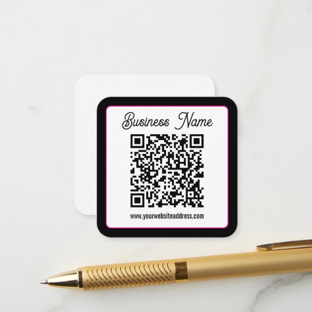 QR-Code mit kursorischer Handschrift Begleitkarte (Vorderseite/Rückseite Beispiel)