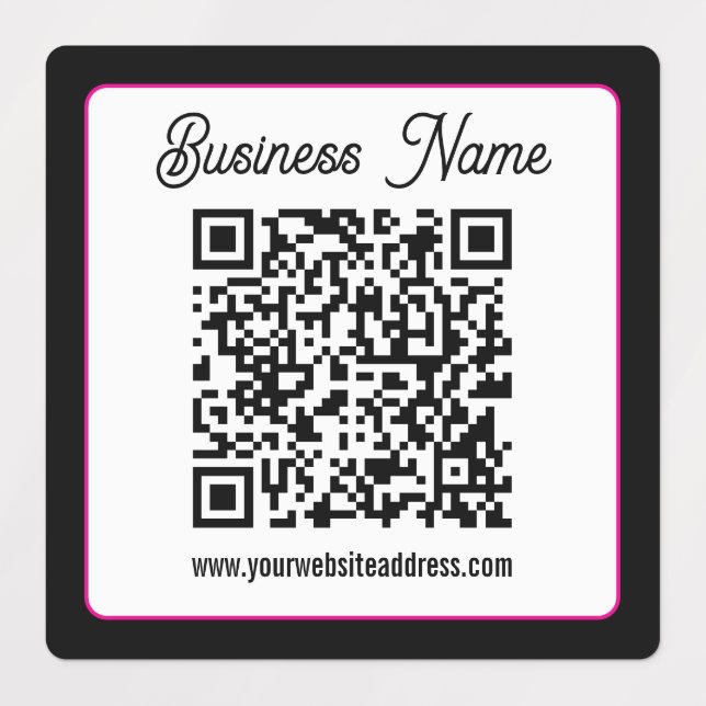 QR-Code mit kursorischer Handschrift Etiketten (Design 1)