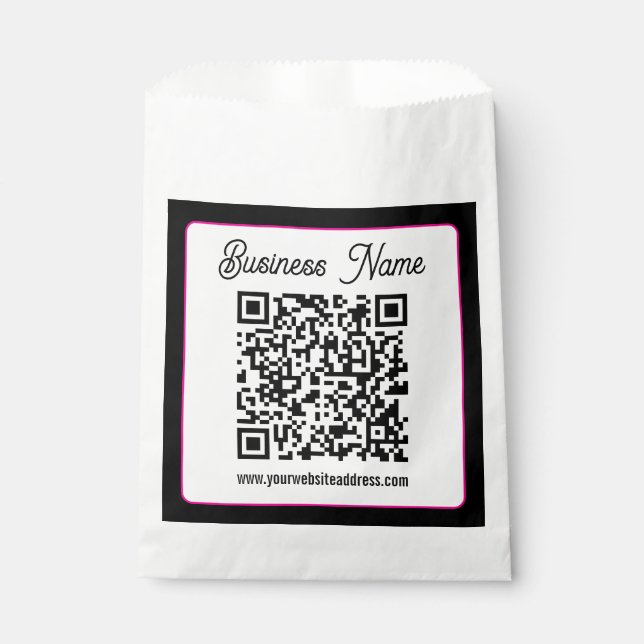QR-Code mit kursorischer Handschrift Geschenktütchen (Vorderseite)