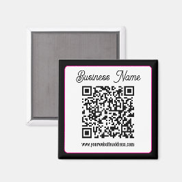 QR-Code mit kursorischer Handschrift Magnet