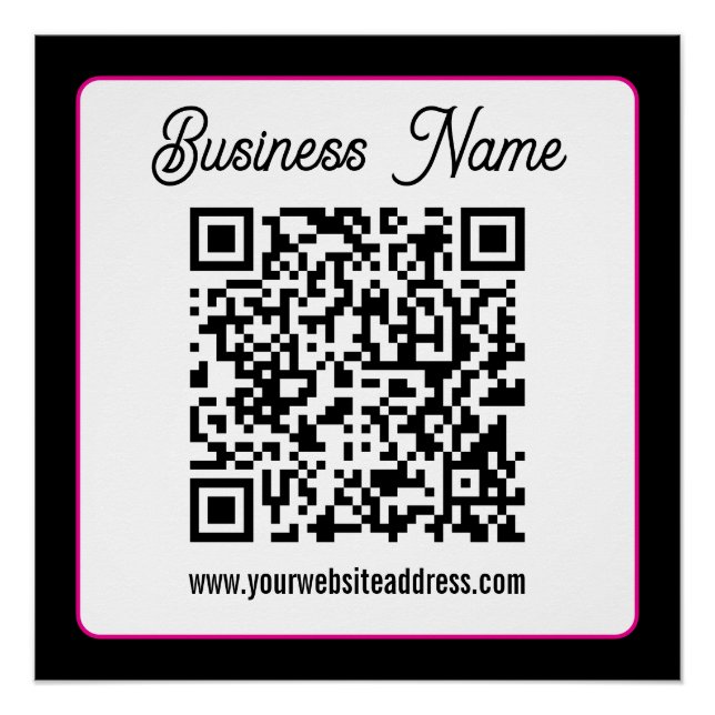 QR-Code mit kursorischer Handschrift Poster (Vorderseite)