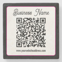 QR-Code mit kursorischer Handschrift Steinuntersetzer