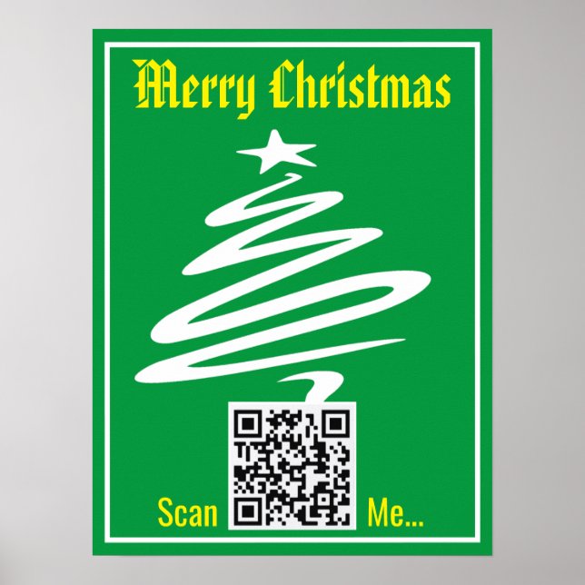 QR-Code mit Weihnachtsgrüßen auf einem Poster (Vorne)