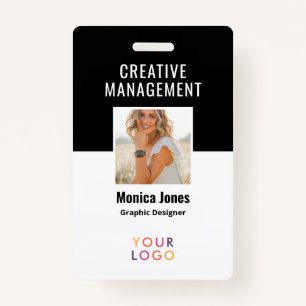 QR-Code Mitarbeiter Foto Schwarzes Abzeichen Ausweis