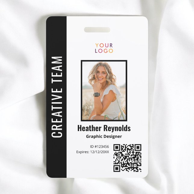 QR-Code Mitarbeiter Foto Schwarzes Abzeichen Ausweis (Von Creator hochgeladen)