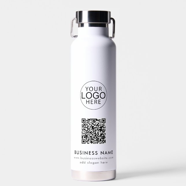 QR-Code-Mitarbeiter für elegante Firmenlogos Trinkflasche (Vorne)