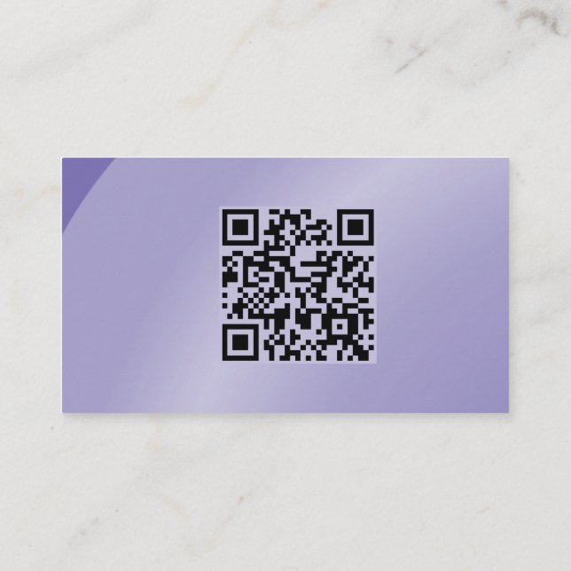 Qr Code Moderate Lilac Moderne Neat Shaded Visitenkarte (Rückseite)