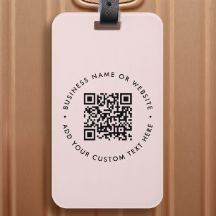 QR Code   Modern Business Blush Pink Feminine Gepäckanhänger