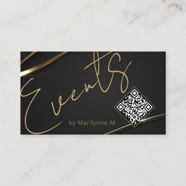 QR-Code Modern Chic Events Visitenkarte (Vorderseite)