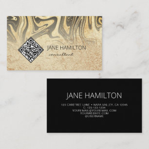 QR Code Modern Gold Profile Business Card Visitenkarte
