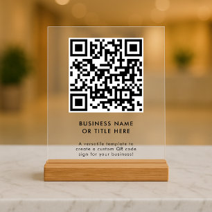 QR-Code Modern Minimalistisch sauber einfach Acrylschild