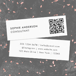 QR-Code | Modern Minimalistisch sauber, einfach we Mini Visitenkarte