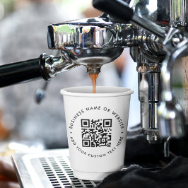 QR-Code | Modern Minimalistisch sauber, einfach we Pappbecher