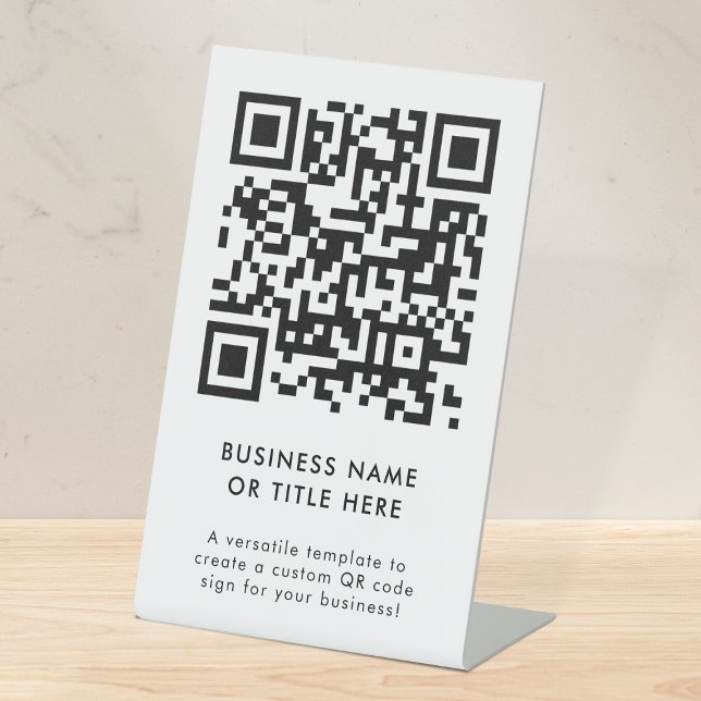 QR-Code | Modern Minimalistisch sauber, einfach we Sockelschild (Professional editable sign template with interactive QR code for events & small business promotion.)