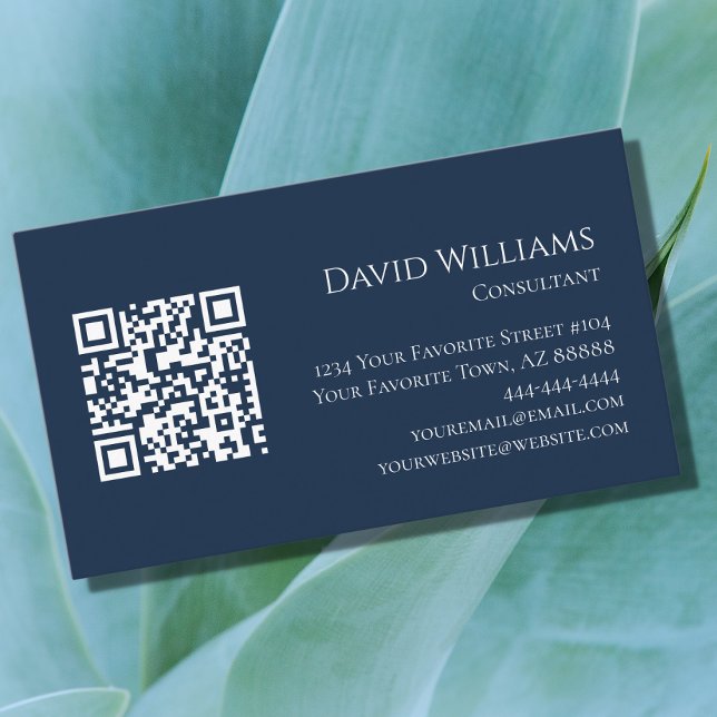 QR-Code Modern Minimalistisch Schwarz-weiß Visitenkarte (Von Creator hochgeladen)