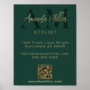 QR-Code Modern Minimalistisches Monogramm Download Poster