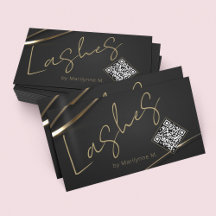 QR Code Moderne Chic Lashes Business Card