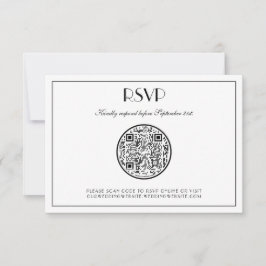 QR Code Moderne Elegante Art Deco Hochzeit RSVP Ka