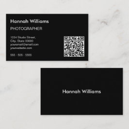 QR-Code Moderne Minimalistische Black Business Car Visitenkarte