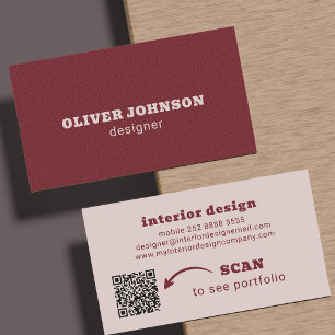 QR-Code moderne minimalistische fette Typografie B Visitenkarte