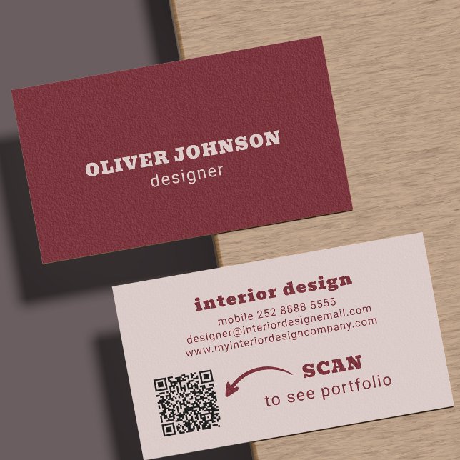 QR-Code moderne minimalistische fette Typografie B Visitenkarte (Von Creator hochgeladen)