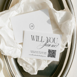 QR-Code Moderne Minimalistische Hochzeits-RSVP RSVP Karte